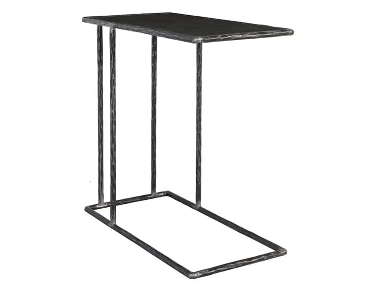 ARLO ACCENT TABLE HAMMERED METAL/BLUE STONE