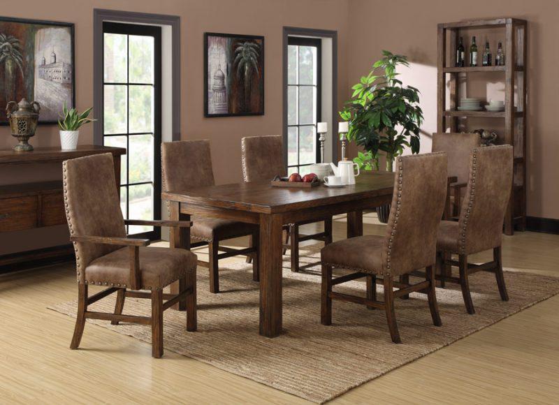 Emerald Home Chambers Creek Dining Table in Distressed Brown