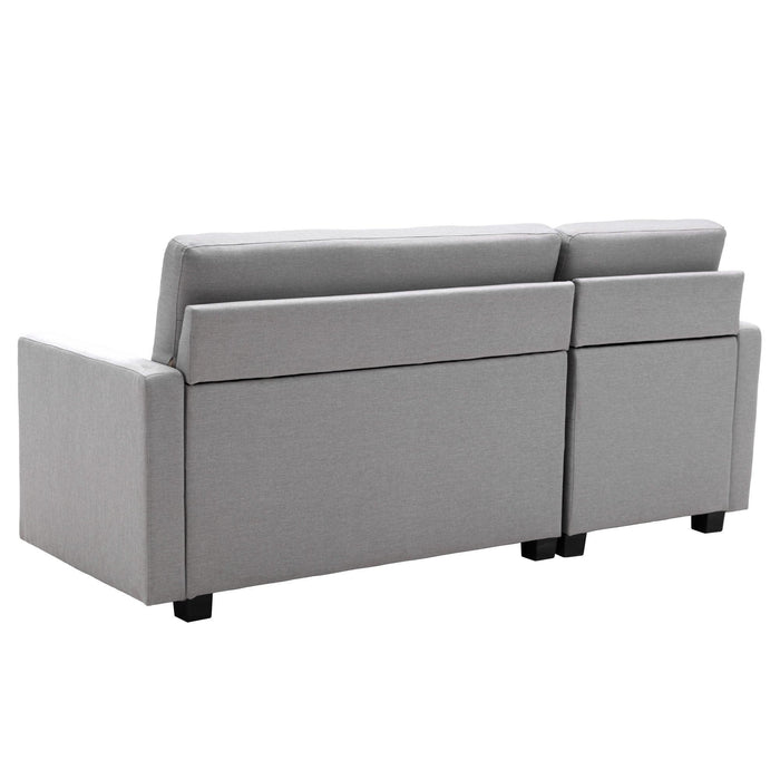 78.3" Convertible Sleeper Sofa Bed,Linen Pull Out Couch withStorage Chaise,Sleeper Counch with Memory Foam Mattress for  Small Space Living Room Bedroom Office,Light Gray