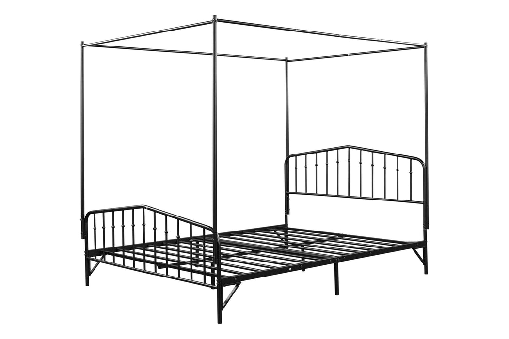 Detachable Queen Anti-Noise Metal Canopy Bed