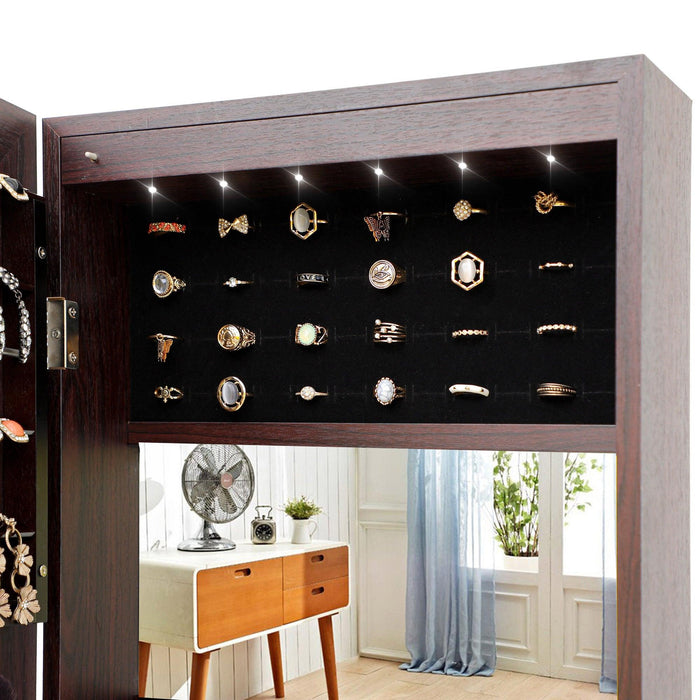 Fashion Simple JewelryStorage Mirror Cabinet With LED Lights,For Living Room Or Bedroom
