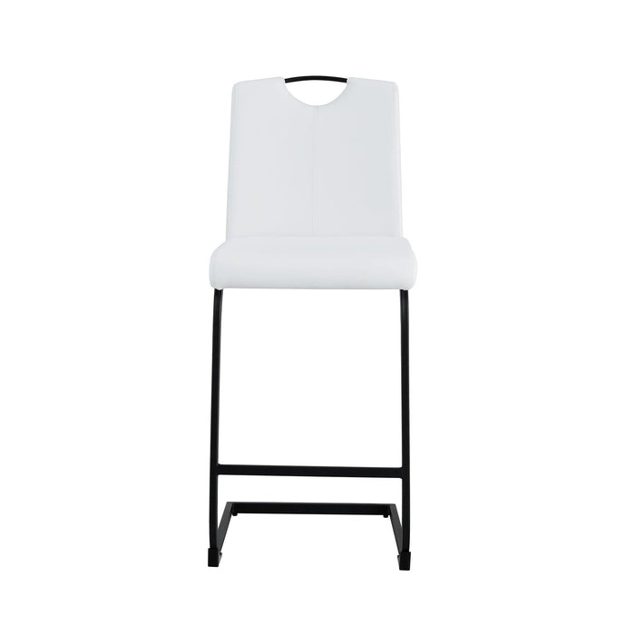 White PU Chair Barstool Dining Counter Height Chair Set of 2
