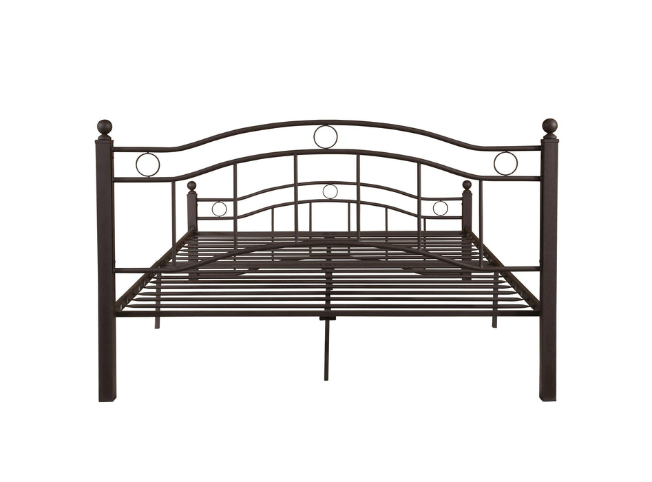 King Size Metal Bed Frame with Headboard and Footboard  Bronze