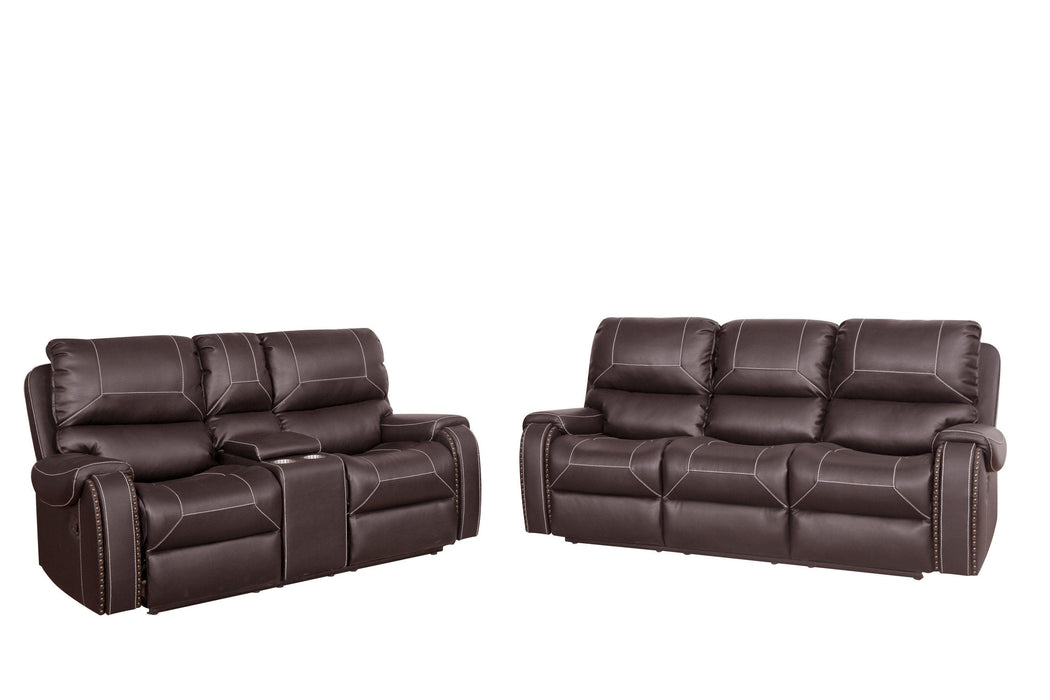 Faux Leather Reclining Sofa Couch Set 1+2+3 for Living Room Brown