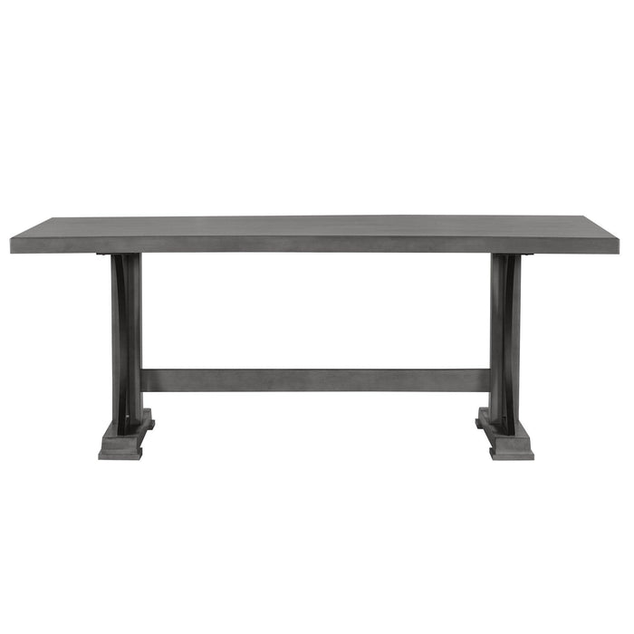 Retro Style Dining Table 78” Wood Rectangular Table, Seats up to 8 (Gray)