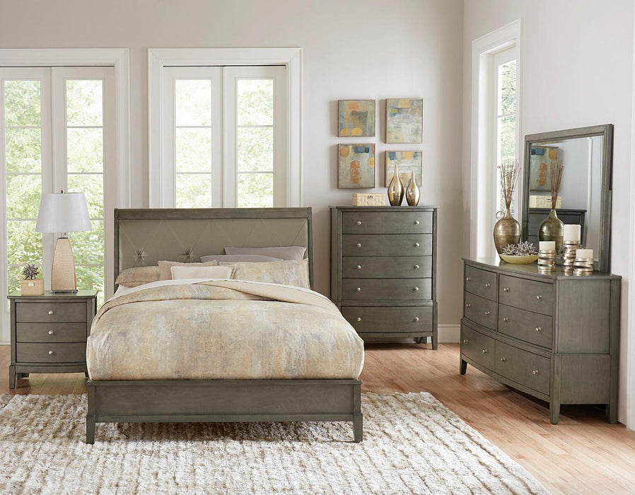 Homelegance Cotterill Queen Upholstered Sleigh Bed in Gray 1730GY-1