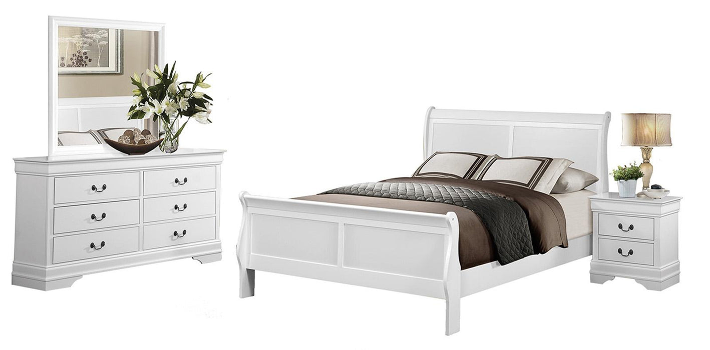 Homelegance Mayville Queen Sleigh Bed in White 2147W-1