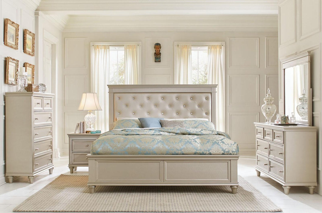 Homelegance Celandine Queen Panel Bed in Pearl/Silver 1928-1*