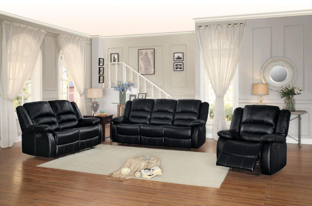Homelegance Furniture Jarita Double Reclining Sofa in Black