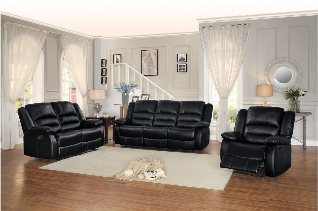 Homelegance Furniture Jarita Double Reclining Loveseat in Black