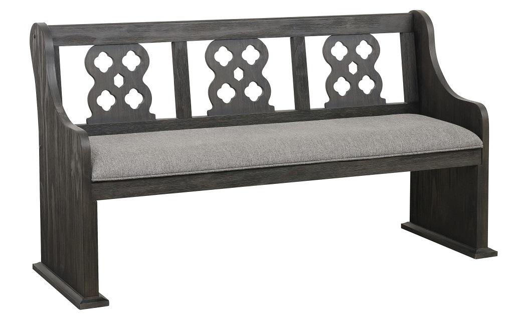 Homelegance Arasina Bench with Curved Arms in Dark Pewter 5559N-14A