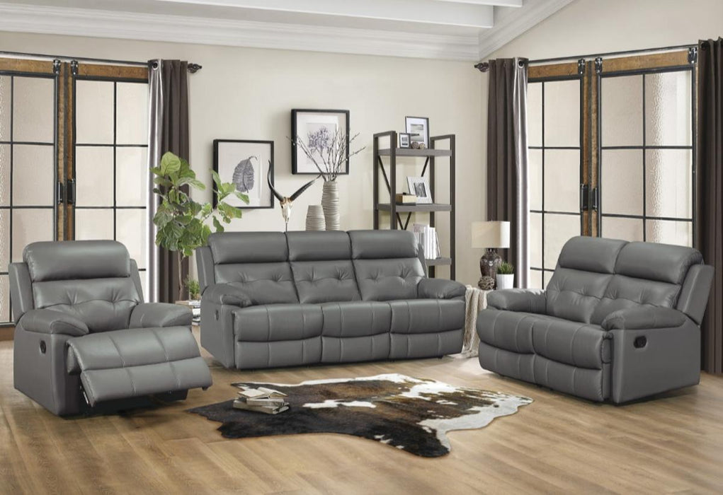 Homelegance Furniture Lambent Double Reclining Loveseat in Dark Gray