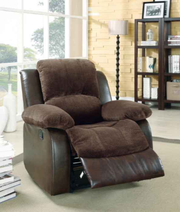 Homelegance Furniture Granley Reclining Chair in Chocolate 9700FCP-1
