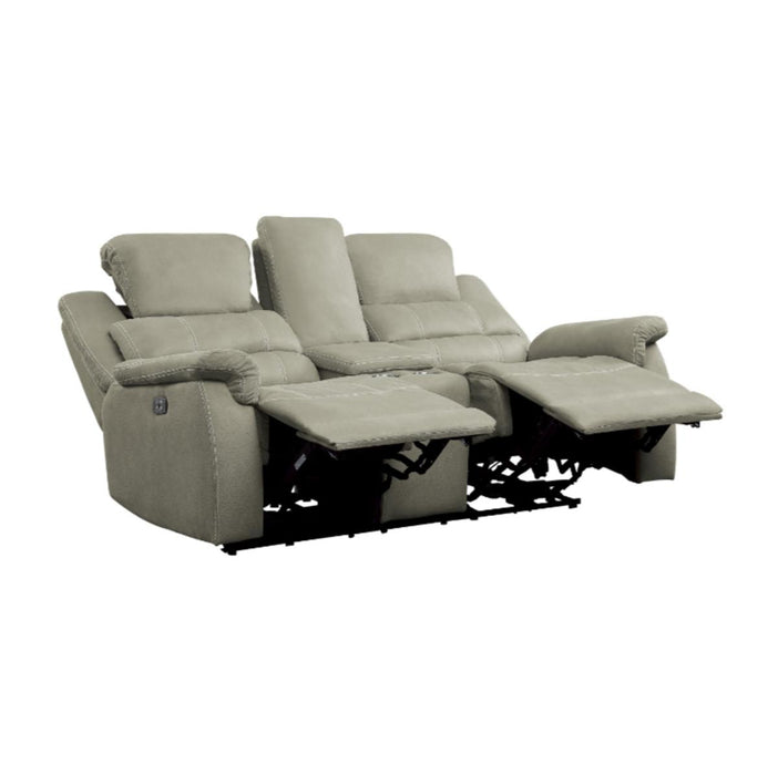 Homelegance Furniture Shola Double Reclining Loveseat in Gray