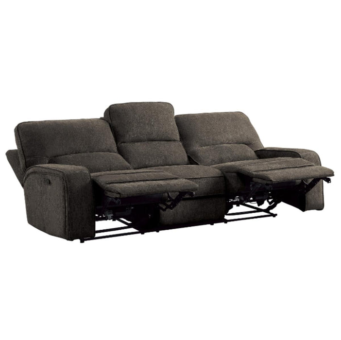 Homelegance Furniture Borneo Double Reclining Sofa in Chocolate
