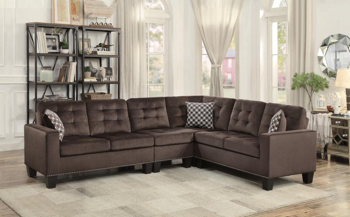 Homelegance Furniture Lantana 2-Piece Reversible Sectional in Chocolate 9957CH*SC
