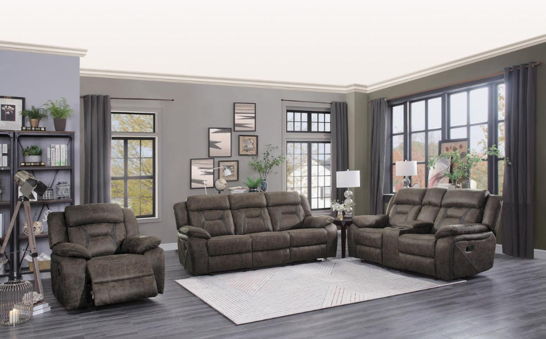 Homelegance Furniture Madrona Double Reclining Loveseat in Dark Brown 9989DB-2