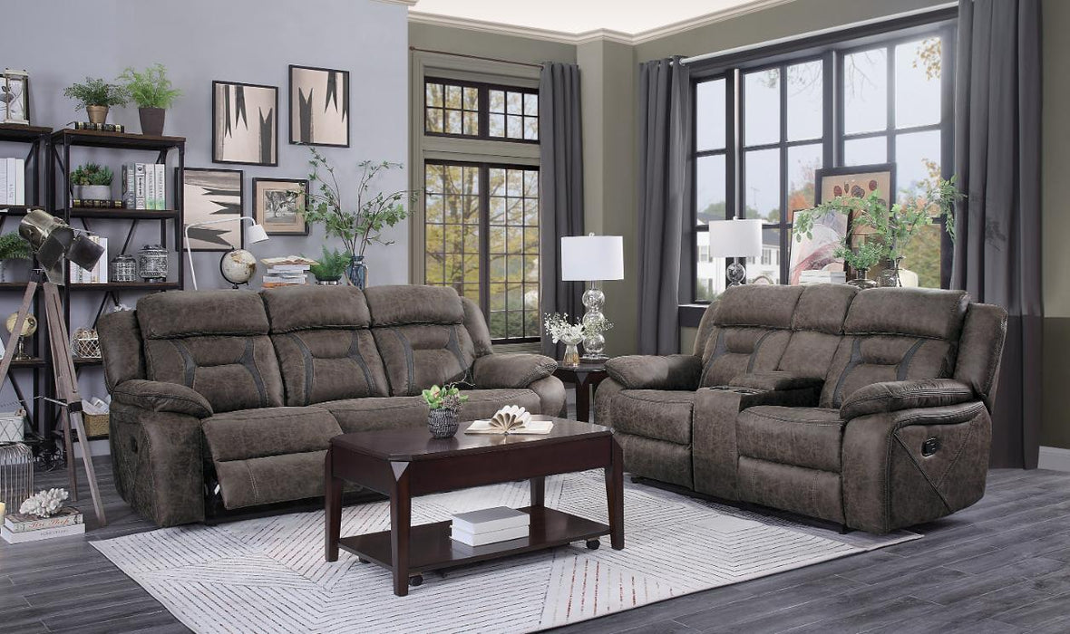 Homelegance Furniture Madrona Double Reclining Loveseat in Dark Brown 9989DB-2