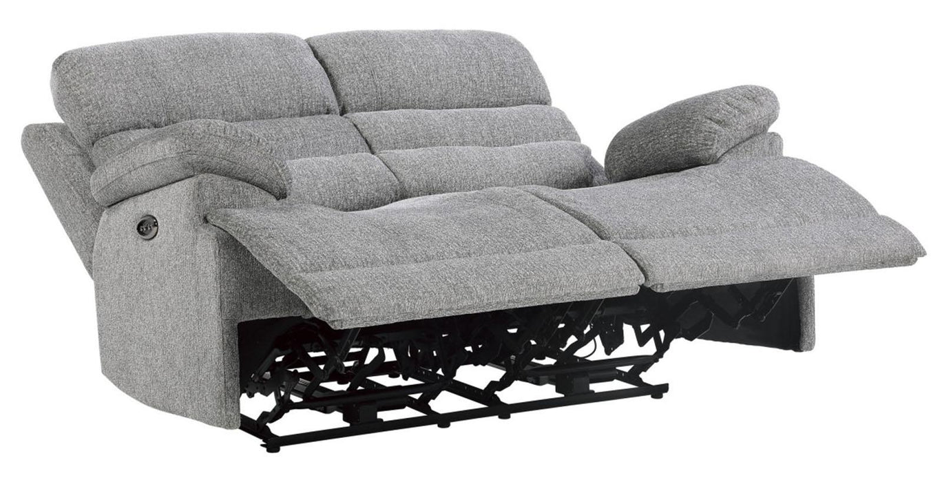 Homelegance Furniture Sherbrook Double Reclining Loveseat in Gray