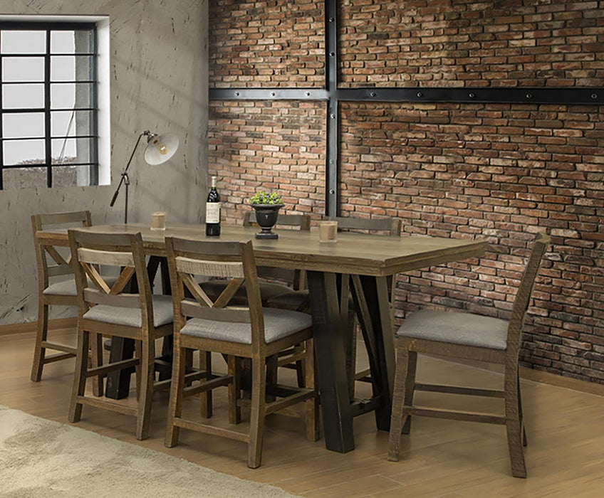Loft Brown Rectangular Dining Table in Two Tone