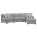 Emerald Home Furnishings Analiese 3pc Sectional Sofa in Grey image