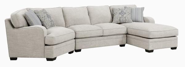 Emerald Home Furnishings Analiese 3pc Sectional Sofa in Ivory image