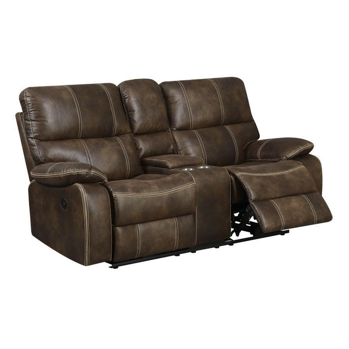 Emerald Home Jessie James Power Console Loveseat in Brown image