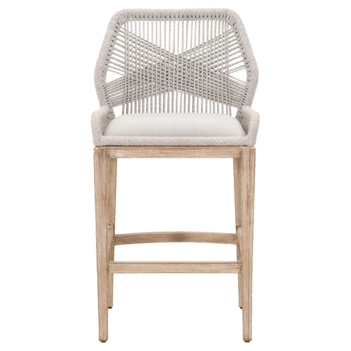 Essentials For Living Woven Loom Barstool in Taupe & White Flat/Natural Gray image