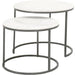 Essentials for Living L'Object Perch Nesting Accent Tables in White Marble / Gunmetal image