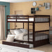 Full over Full Bunk Bed with Ladders and TwoStorage Drawers - Espresso image