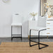 White PU Chair Barstool Dining Counter Height Chair Set of 2 image